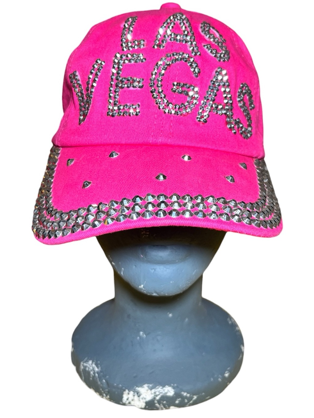 Hot Pink 'Las Vegas' Rhinestone Baseball Cap